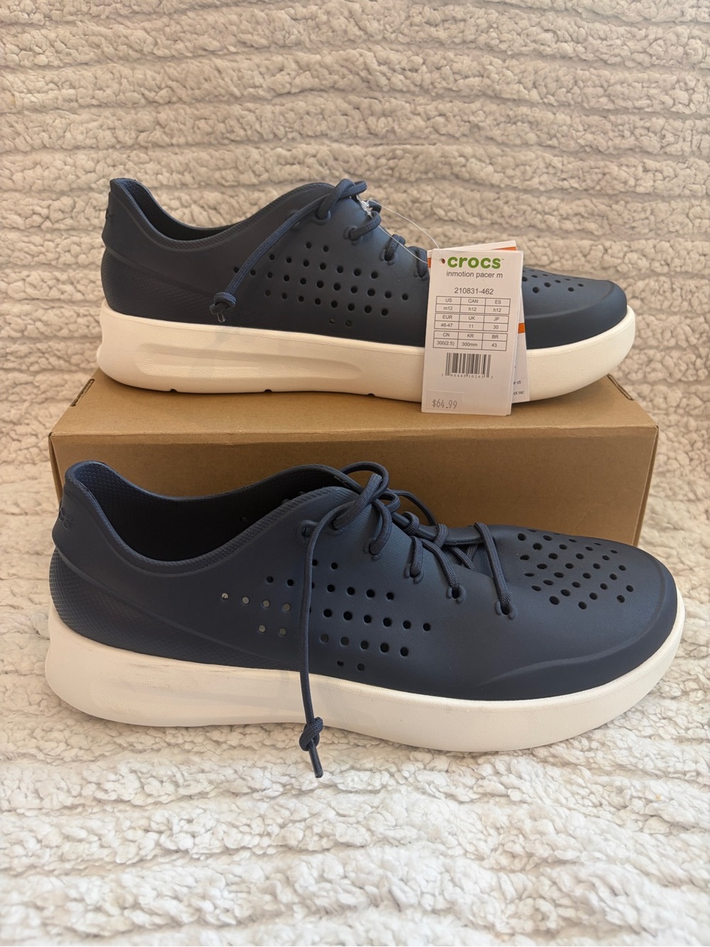 Crocs Men’s InMotion LiteRide Pacer Navy/White Size 12